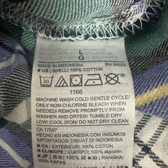 Old Navy The Boyfriend Shirt Plaid Flannel Button-Down For Women Size L - Picture 4 of 5